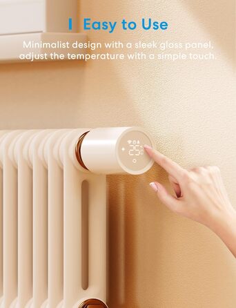 Meross Matter Термостат на радіатор Wi-Fi (2 шт.) - Сумісний з HomeKit, Alexa, Google Assistant