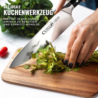 Ніж кухарський Cutluxe 20 см – кухонний ніж з німецької сталі, серія Artisan