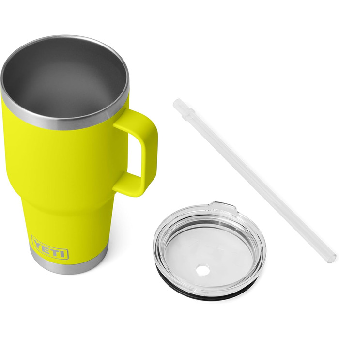 Термос YETI Rambler з кришкою-соломинкою, 35 oz (1 л), колір Firefly Yellow