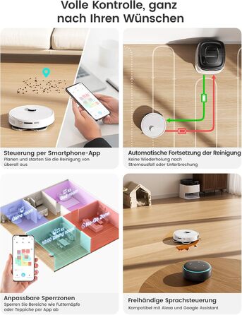 Робот-пилосос LEFANT M3 Gen2 з функцією миття, 12000Pa, автоматичне очищення, LiDAR, розпізнавання килима, керування через додаток Freemove 3.0 та голосове керування, 8 тижнів бездротової роботи