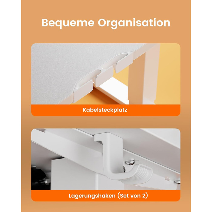 Електричний регульований стіл ErGear 160x80 см з пам'яттю, білий. Підключення до плати 120x60 см для дому та офісу