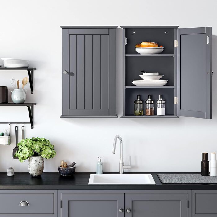 Настінний шкаф Yaheetech з однією дверцятами: для ванної, кухні, медичний, білий, 35x21x55 см