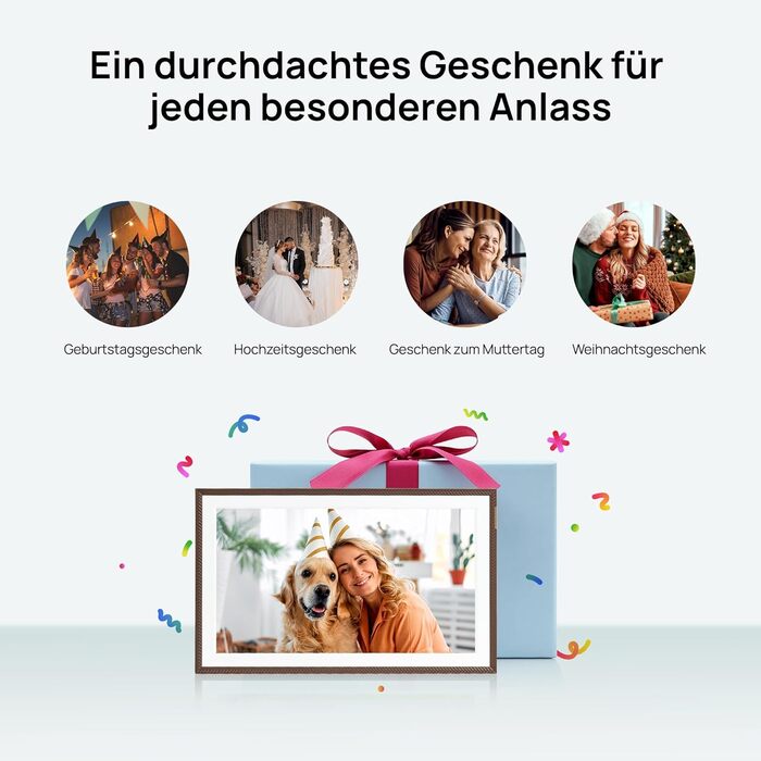 Цифровий фоторамка ARZOPA 15.6 дюймів: безлімітний хмарний зберігання, віддалена передача, FHD сенсорний екран. Чудовий подарунок!