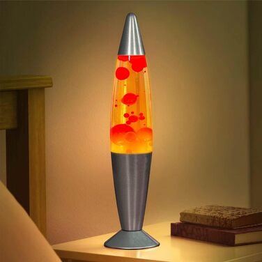 Лава-лампа CELLUSTOP Magma rocket ракета - Декоративний світильник для встановлення - Поставляється з 2 лампочками R39 - Скло та алюміній - Вимикач - 25 Вт - 34 см - Червоний