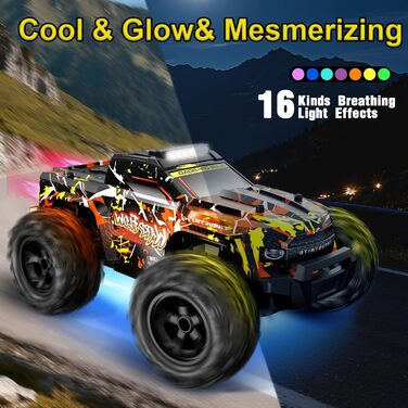 Радіокерований позашляховик BAZADER 1:18 з LED підсвіткою та розпилювачем води, 25 км/год, 2.4 GHz, для дітей від 4 років (Жовтий)