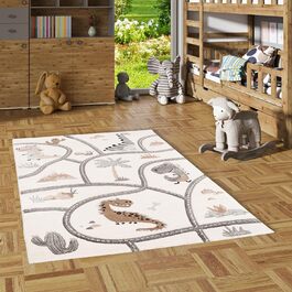 Дитячий килимок Maui Kids Dino Street Rug бежевий, 5 розмірів (140x200 см)