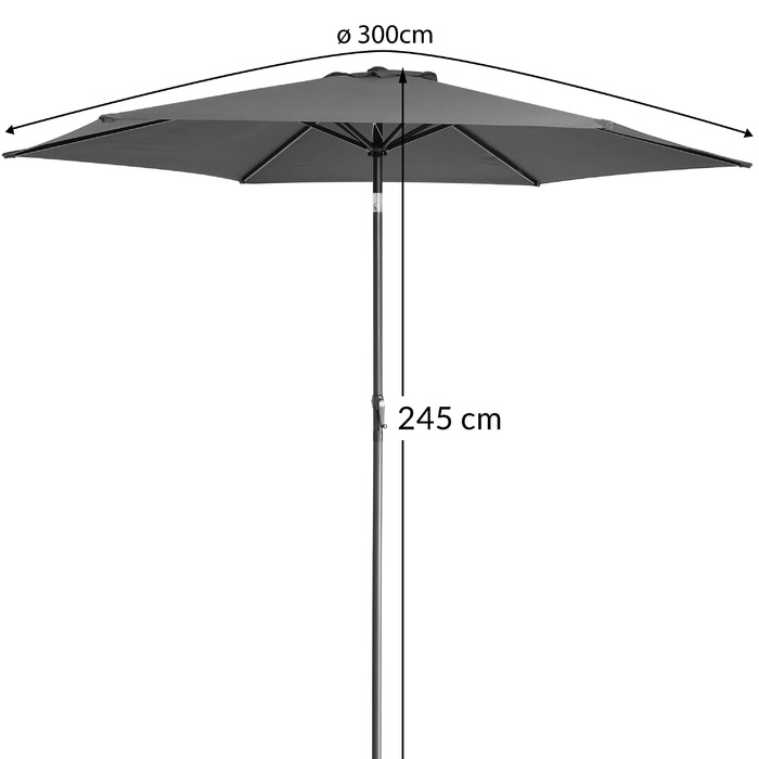 Парасолька Anthracite Alu Ø300см Захист від ультрафіолету 80+