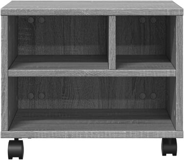 Підставка для принтера на колесах з полицями, білий ДСП, для офісу та дому (Грау Сонома)