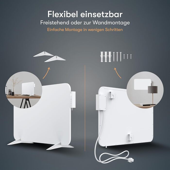 Інфрачервовий обігрівач BR Bringer 450W з Wi-Fi, термостатом та пультом, для дому та офісу (білий)