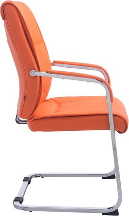 Стілець барний Anubis I помаранчевий, штучна шкіра, до 260 кг, з підлокітниками та захистом підлоги