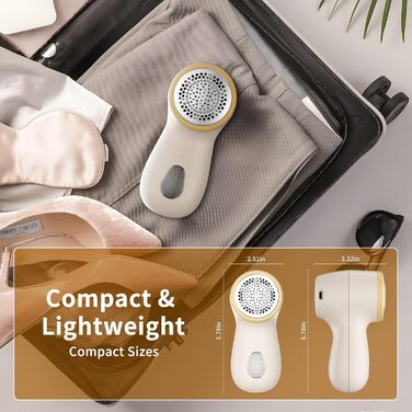 Електричний видальник для одягу та меблів, видалення ворсу, 6-лезове, перезаряджуваний, з цифровим дисплеєм, білий