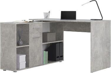 Письмовий стіл кутовий Кармен з полицею 120x75x59 см Комбінація кутів в бетонному вигляді