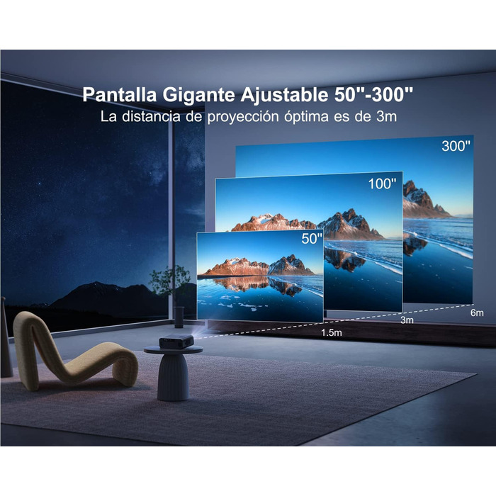 4K проєктор LED Beaer WiiUS 1100 ANSI з автофокусом, корекцією трапеції 6D, підтримкою Netflix, Dolby Audio, Wi-Fi 6, Bluetooth, Full HD 1080P для Android/iPhone (чорний)