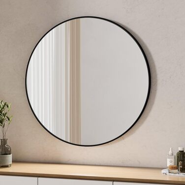 Дзеркало Boromal Spiegel Schwarz 100x60 см прямокутне з металевим каркасом. Чорний настінний дзеркало для ванної кімнати, туалетного приміщення, спальні.