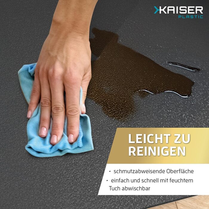 Захисна килимок для офісного крісла Kaiser Bodenschutzmatte, 120 x 130 см, чорний, Made in Germany