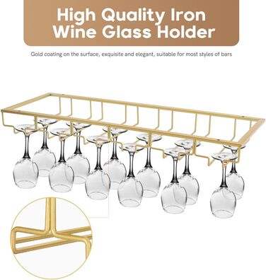 Стелаж для склянок Xverycan (Золотий, 6 рядів)