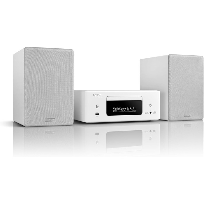 Компактна система Denon CEOL N-12DAB, HiFi, CD-програвач, потокове передавання, мультирум, Bluetooth, WLAN, DAB, Білий