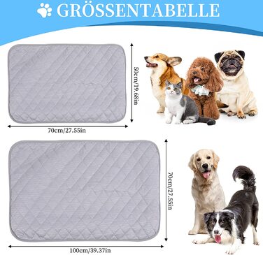 Охолоджуючий килимок nibesser для собак килимок для охолодження собак самоохлаждающийся килимок для собак кішок килимок для охолодження домашніх тварин L - 70x100 см сірий