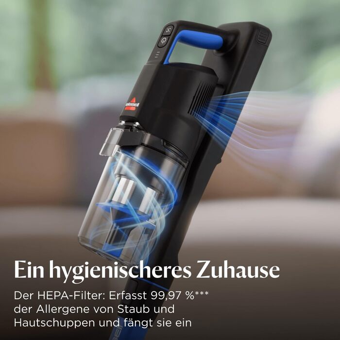 Акумуляторний пилосос Bissell PowerClean FurGuard для шерсті тварин з HEPA-фільтром, 2500 mAh, 50 хв роботи