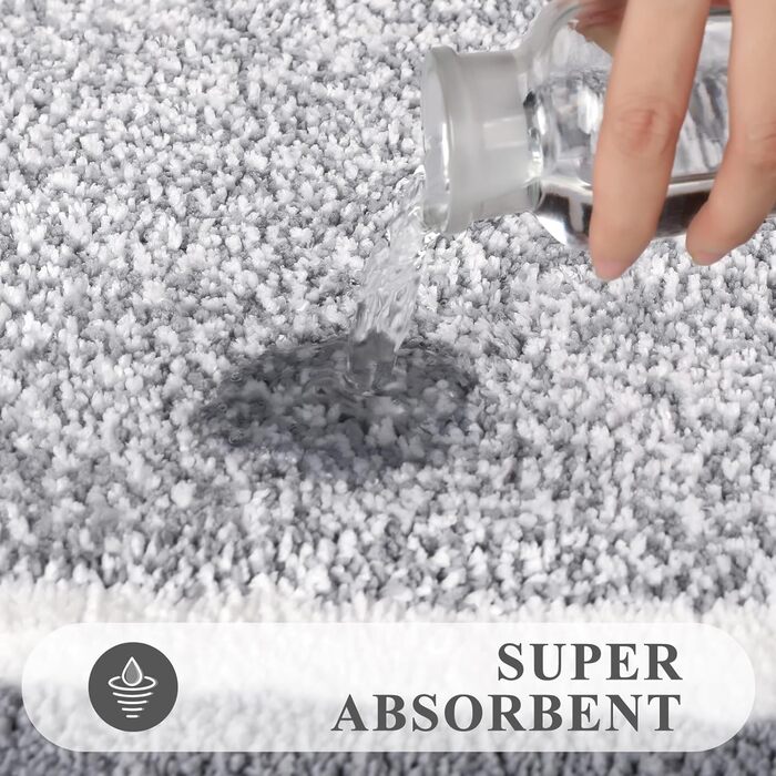 Набір килимків для ванної кімнати Pauwer: м'який, високий ворс, антиковзний. Включає килимок для душу, підлогу та унітаз. Розміри: 45x65 см, 45x120 см, 50x60 см. Машинне прання.