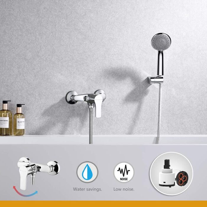 Набір змішувача для ванни Ibergrif Star з душовим набором, хром (душова арматура)