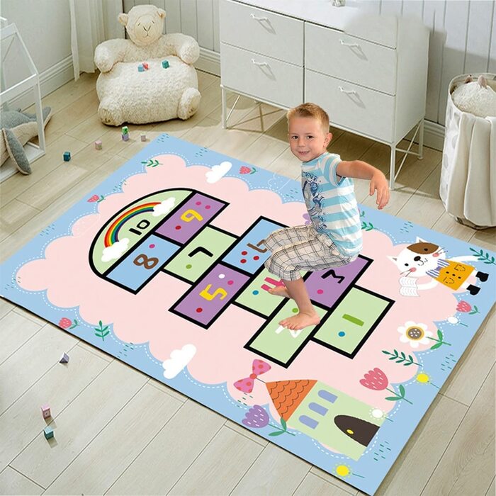 Дитячий надувний килимок FODELIUY, надувний килимок Hopscotch Ru, килимок для дівчаток Junen, дитячий надувний килимок (160230 см, F)