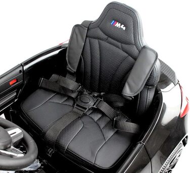 Дитячий електромобіль BMW M4 MPower 90W, EVA колеса, шкіряне сидіння, 12V 10Ah, Bluetooth, пульт, червоний