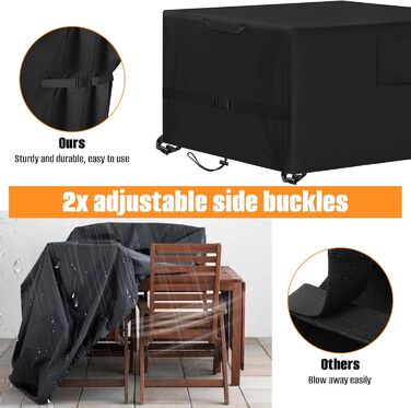 Захисний чохол для садово-патіо меблів, 250x250x90 см, водовідштовхуючий, стійкий до УФ-випромінювання, 420D, для вулиці
