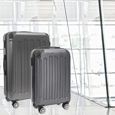 Набір валіз TRVLMORE: 2 валізи (сірий) - міцний корпус, набір для подорожей