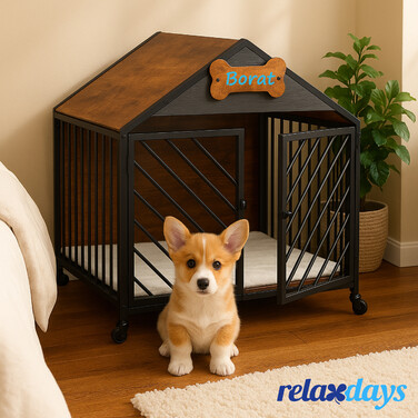 Клітка для собак Relaxdays для дому на колесах