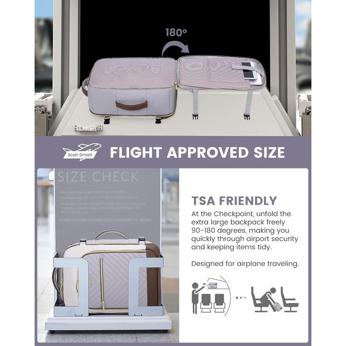 Рюкзак LOVEVOOK для ручної поклажі 40L: жіночий, для подорожей, з відділенням для ноутбука 17.3