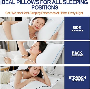 Подушка для вагітних та годування Flanhorest з ефектом пам'яті (Memory Foam), довга анатомічна подушка для сну на боці, біла, розмір Queen (набір 2 шт)