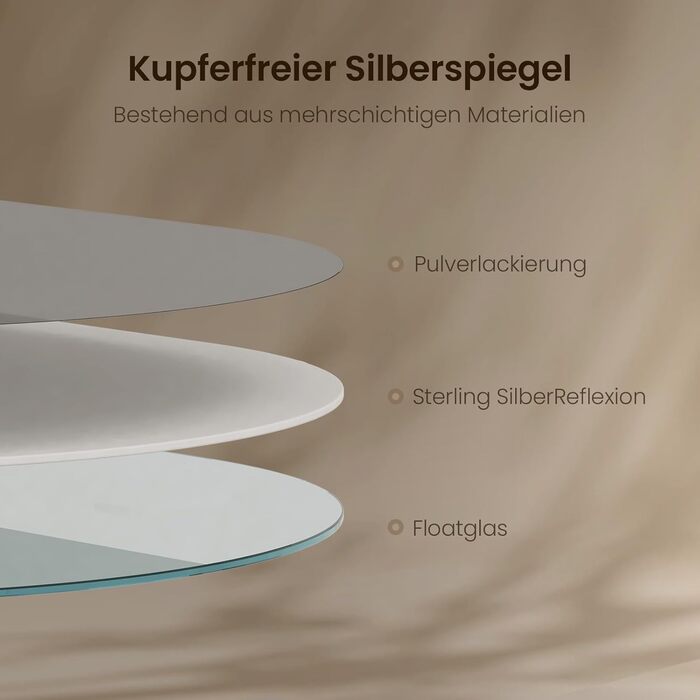Дзеркало овальне EMKE Badspiegel Oval 45x60 см з золотим обрамленням для ванної кімнати