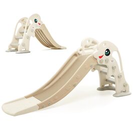 Дитяча гірка Baby Vivo Дельфін для дому та вулиці, пластикова, коричнева. Гірка для малюків з закругленими кутами