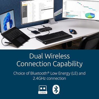 Trackball Kensington Pro Fit Ergo TB450: Бездротова миша з Bluetooth, до 18 місяців роботи від батареї, ергономічний трекбол 34 мм, з переробленого пластику