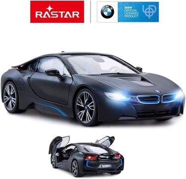 Радіокерований автомобіль Rastar BMW i8 1:14 сріблястий - Модель авто з дистанційним відкриттям дверей
