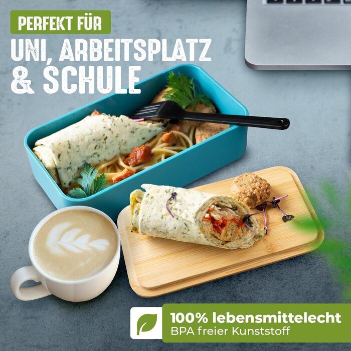 Набір Bento Box Moritz & Moritz (3 шт.) - Японський ланчбокс для дорослих та дітей - Блю