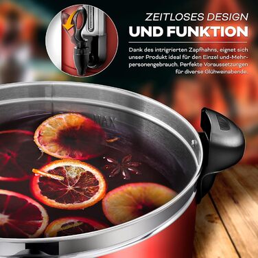 Електричний казанок для глінтвейну TRESKO® на 30 літрів з нержавіючої сталі (2500W)