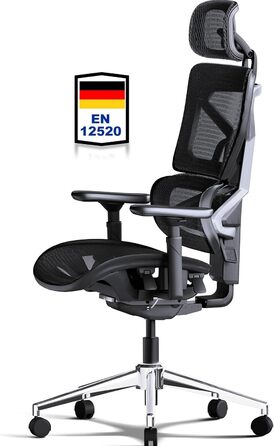 Офісне крісло MELOKEA 200 кг | Ергономічне, з підлаштовуваною спинкою | Підлокітники 4D+Magic | Крісло з підтримкою спини Reliefback Pro3 (Чорний) | Офісні крісла з 3D-підголовником та регульованою спинкою