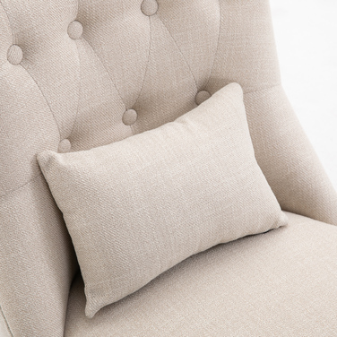 Зручне крісло HOMCOM з м'яким сидінням та подушкою для спини, ідеальне для читання та відпочинку. Обтягнуте тканиною з текстурою, що імітує льон. Розміри: 52,5 x 69 x 77 см. Колір: кремовий.