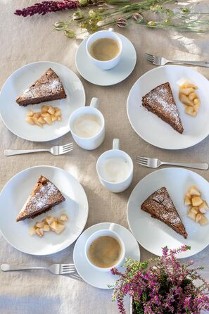 Набір кавових чашок MÄSER Barca на 6 осіб, біле порцелянове кавове сервіз, елегантний дизайн