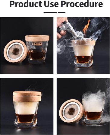 Набір для копчення коктейлів Cocktail Smoker Kit MKNZOME: для віскі, коктейлів, вина, кави та м'яса