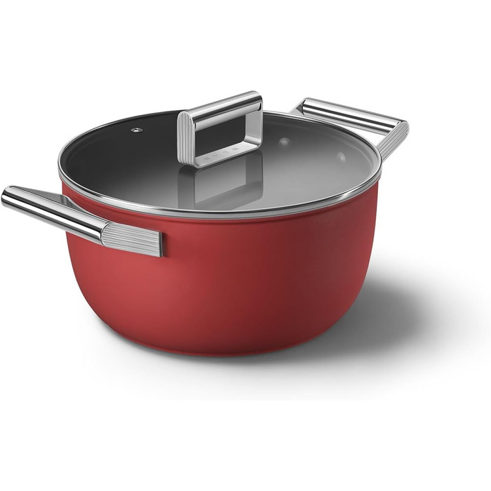 Електричний чайник Smeg KLF05CREU 0.8 л, червоний, з нержавіючої сталі, з індикатором рівня води та захистом від нагрівання