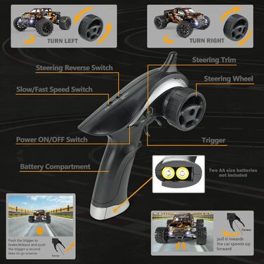 Радіокерований позашляховик Haiboxing 1/18 4WD 36 км/год, монстр-трак, водонепроникний, для дітей та дорослих