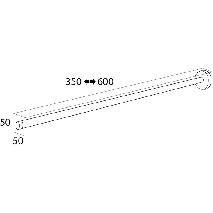 Тримач для рушників Tiger Boston, телескопічний, 35-60 см, нержавіюча сталь, сріблястий
