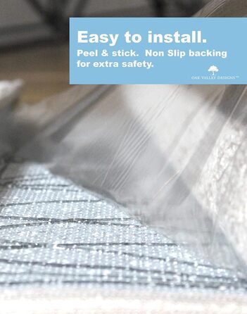 Килимкові сходинкові накладки Oak Valley Designs™ Bayside Charm Crystal Canyon - антиковзаючі, для дерев'яних сходів, 68.6 x 24.8 см (4 шт.)