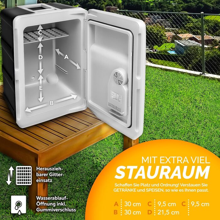 Автомобільний холодильник/термобокс Tillvex електричний 40л на колесах (230V/12V) - охолодження та підігрів, ECO-режим, антрацит