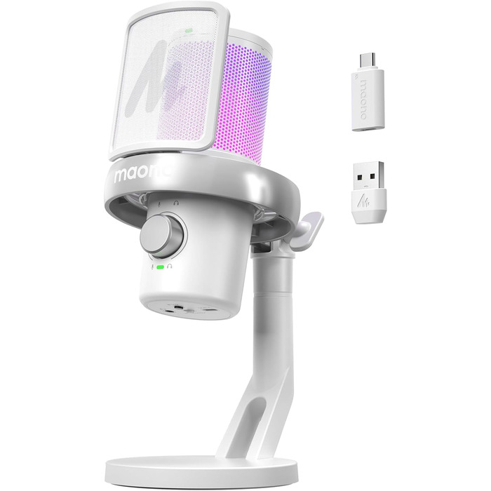 MAONO DM40 PRO: Бездротовий мікрофон для ПК з RGB-підсвічуванням та ШІ-зміною голосу