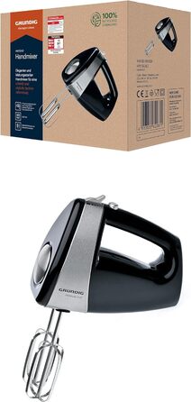 Ручний міксер Grundig HM 5040 Premium (300 Вт), чорно-сріблястий одинарний