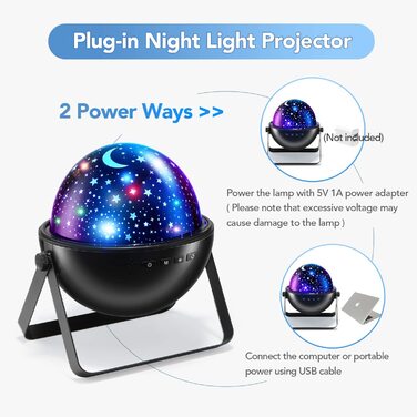Дитячий проектор One Fire Star Sky, дитячий світлодіодний нічник, Дитяча Музична скринька з дистанційним управлінням, музичний таймер Bluetooth, поворот на 360